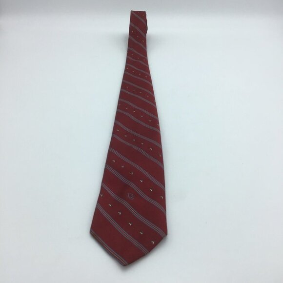 Christian Dior Red Pin Striped Tie - Picture 5 of 5